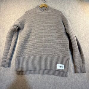 Sweet Romeo Womens Mock Neck Ribbed Knit Sweater Taupe Mauve Small SR9752A